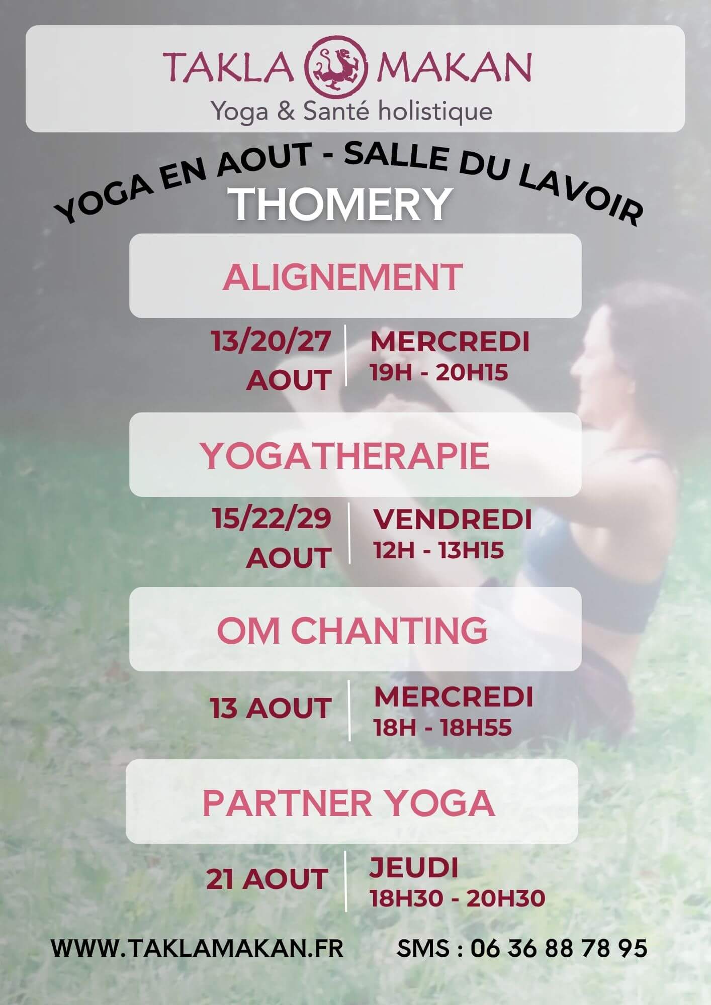 yoga-thomery-takla-makan-aout cours de yoga en août par l'association Takla Makan à Thomery